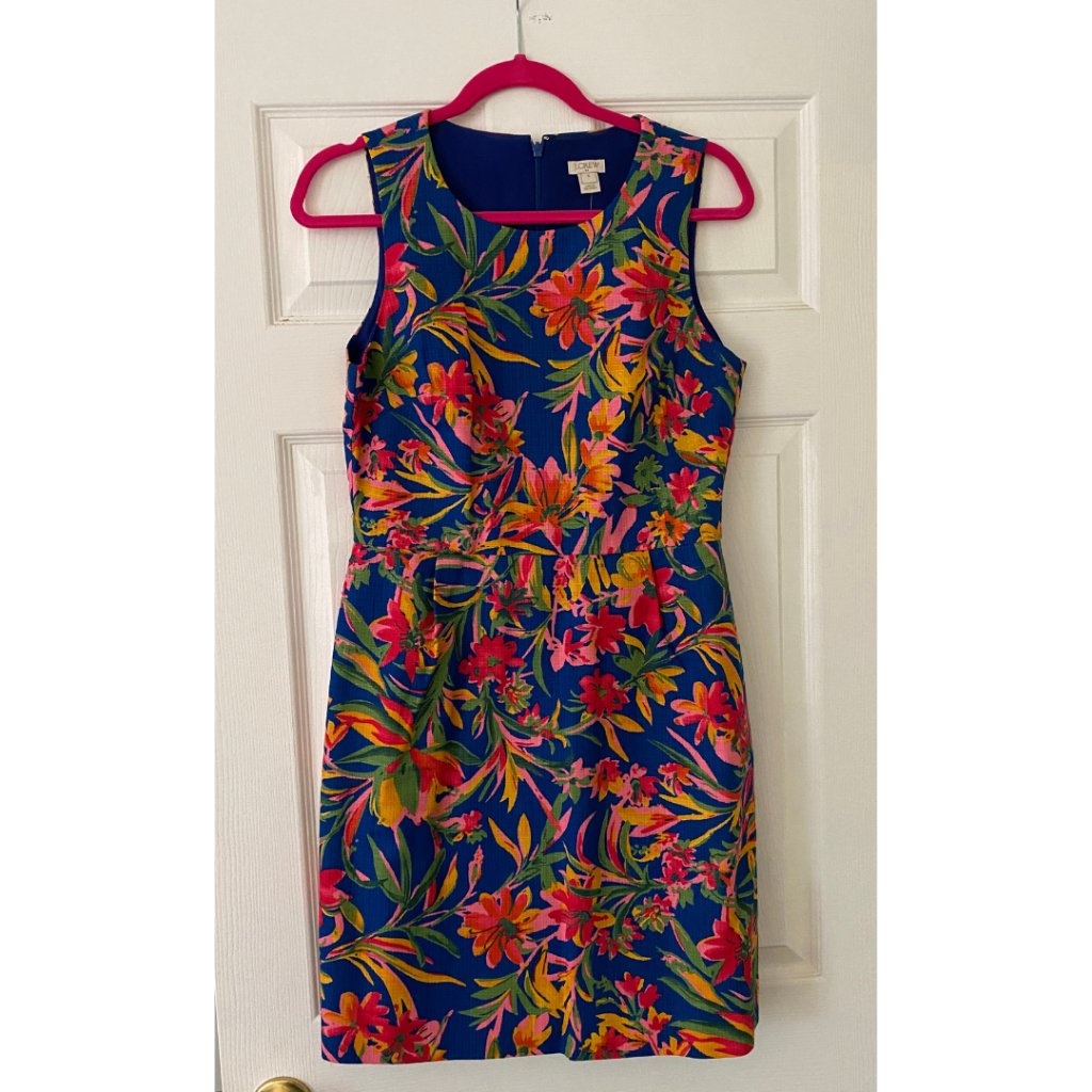 Nwt J. Crew Vibrant Floral Shift Dress Size 6